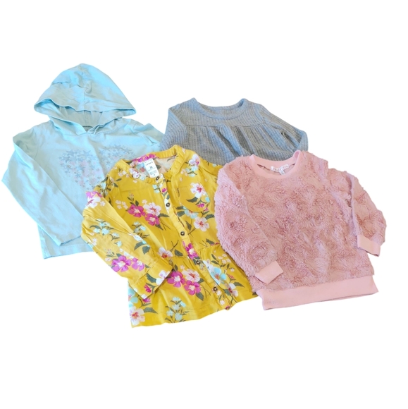 Toddler Girls Shirts Size 3T Carter's, Cat & Jack Long Sleeves - Picture 1 of 5
